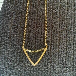 Dainty Gold Triangle Necklace, 8.5"
